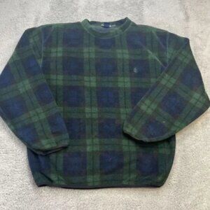 Vintage Nautica Sweatshirt Mens‎ XL Fleece Black Watch Plaid Sweater Relaxed USA
